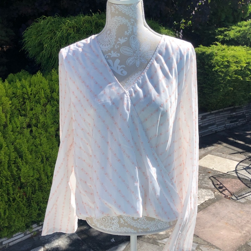 TJD Long Sleeve Wrap Blouse